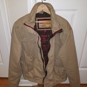 Mens coat jacket abercrombie & Fitch medium tan